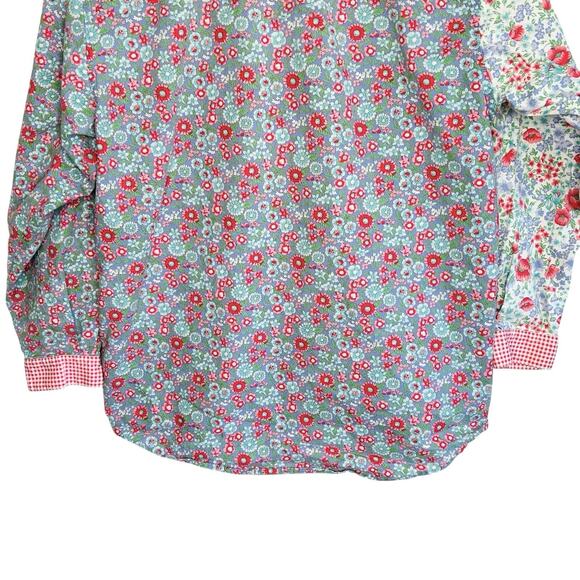 Vintage Gap Brand Gingham Floral Patchwork Shirt XL Boho Cottage Western Retro - Picture 6 of 8